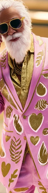 Free printable Christmas bookmarks of Santa wearing a leaf jacket